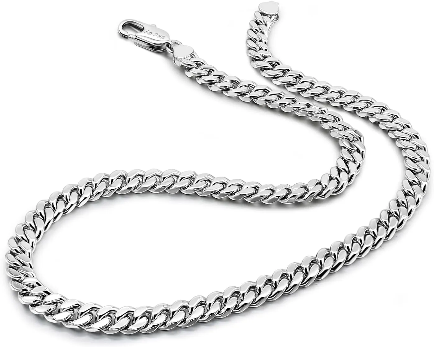 Men Italian 925 Sterling Silver Necklace 8-10-12MM Solid Miami Cuban Link Chain 18 "20" 22 "24" 26" 28 "30 "Man Women Jewelry Gift