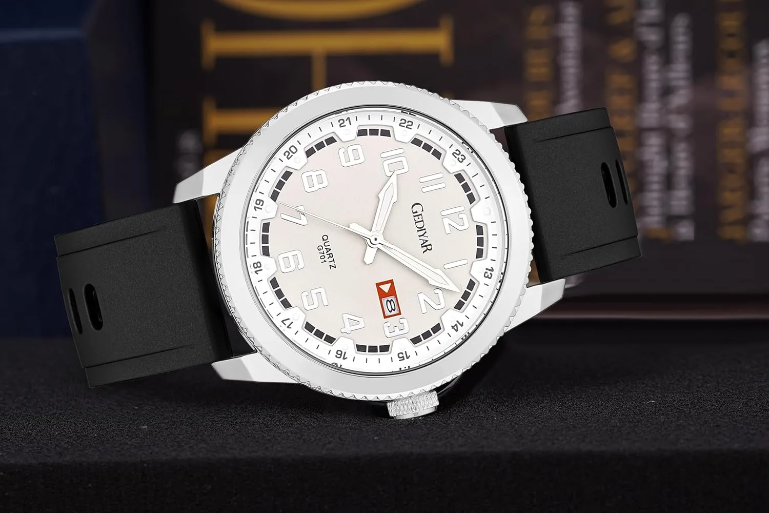 Men's Large Big Face Waterproof Silicone Band Watch for Men Quartz Analog, Easy Read Male Dress Date Luminous Sport Watch - Durable & Stylish