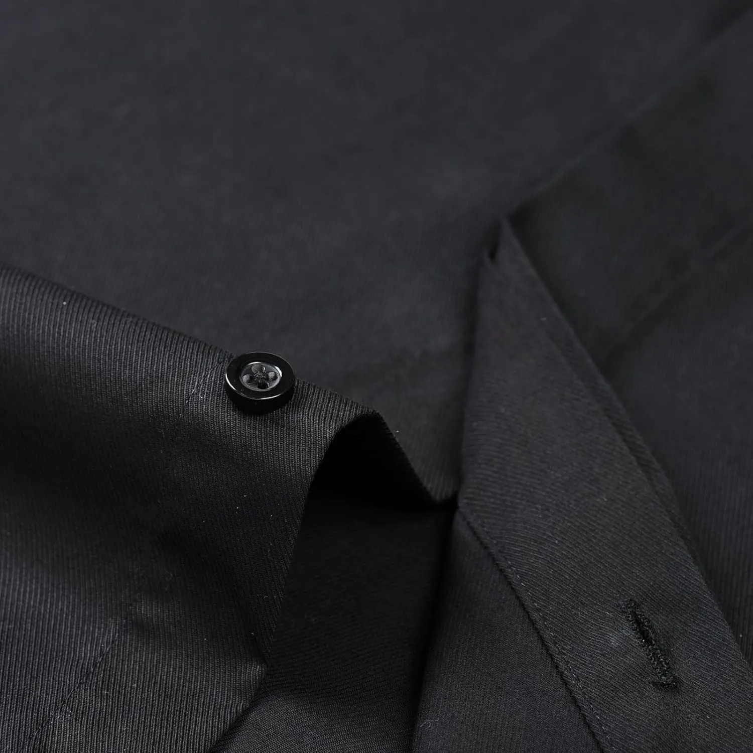 Men's Solid Color Long Sleeve French Cuff Dress Shirts, Hidden Button Front, Includes Blue Gemstone Cufflinks