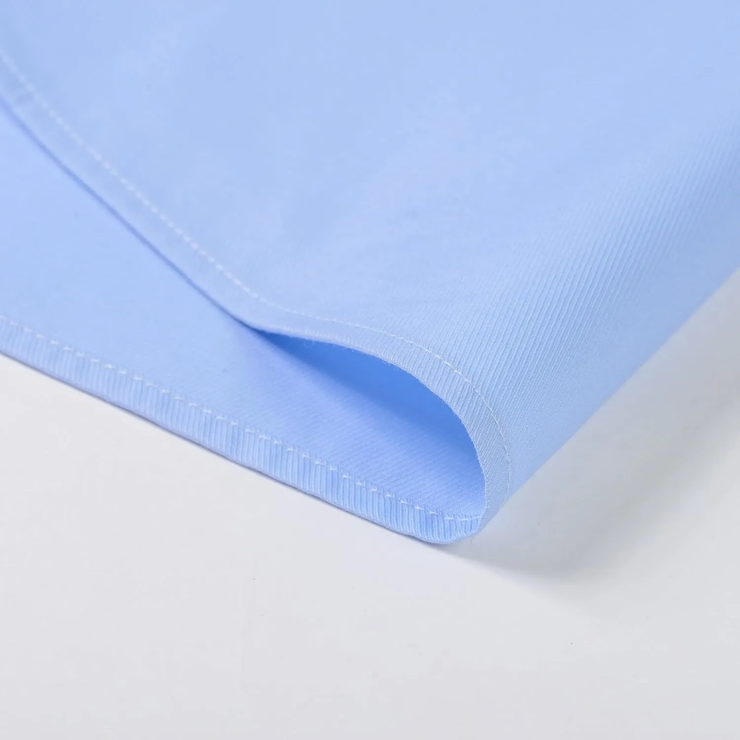 Men's Solid Color Long Sleeve French Cuff Dress Shirts, Hidden Button Front, Includes Blue Gemstone Cufflinks