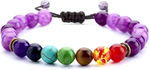 Mens Womens Bracelet,8mm natual Rock Stone Mens Womens Bracelets Essential Oil Diffuser Bracelet Braided Rope Natural Stone Yoga Beads Bracelet Bangle Gifts for Men Women