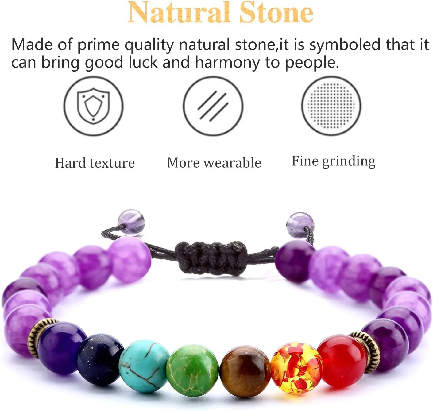 Mens Womens Bracelet,8mm natual Rock Stone Mens Womens Bracelets Essential Oil Diffuser Bracelet Braided Rope Natural Stone Yoga Beads Bracelet Bangle Gifts for Men Women
