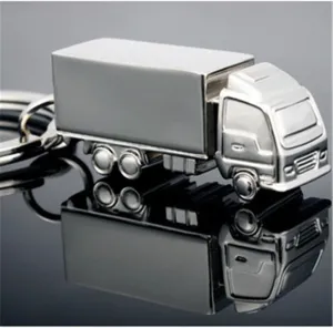 Metal Keychain Polished Silvery Truck Trucks Cargo Key Chain Ring Keyfob Key Holder Keyring Keyrings (Truck)