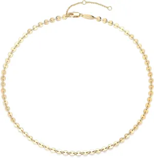 MEVECCO Dainty Evil Eye Protection Necklace,14K Gold Plated Cute Delicate Handmade Tiny Bead Necklace for Women