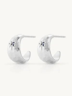 Mia Baby Sapphire Silver Hoops