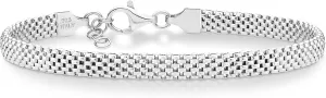 Miabella 925 Sterling Silver Italian 5mm Mesh Link Chain Bracelet for Women, Made in Italy