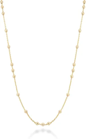 Miabella Italian 18K Yellow or Rose Gold Plated Beaded Ball Rosary Long Wrap Layering Station Chain Necklace for Women, 60"