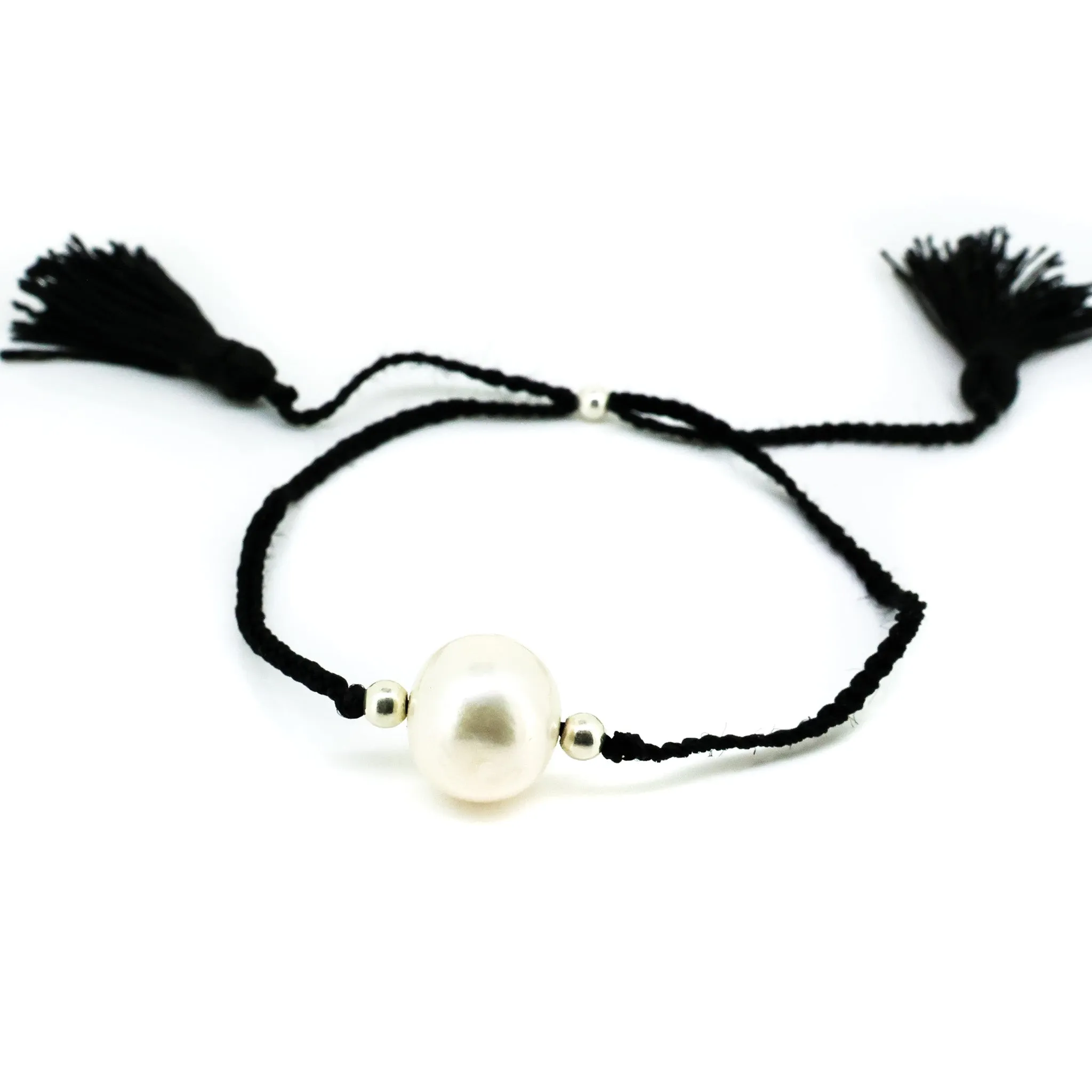 Midnight Sands Pearl Tassel Bracelet