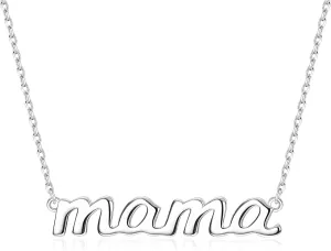 MILACOLATO Mother's Day Gifts 925 Sterling Silver Mama Necklace 14K White Gold Plated Mom Necklaces for Mom New Mum Grandma Women Wife