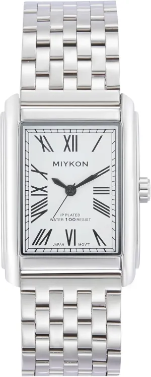 Miykon Vintage Watches for Men | Tank Square Mens Dress Watch with Ion Polished Solid Stainless Steel Bracelet | Scratch Resistant Glass, Japanese Quartz, 100ft Water Resistant