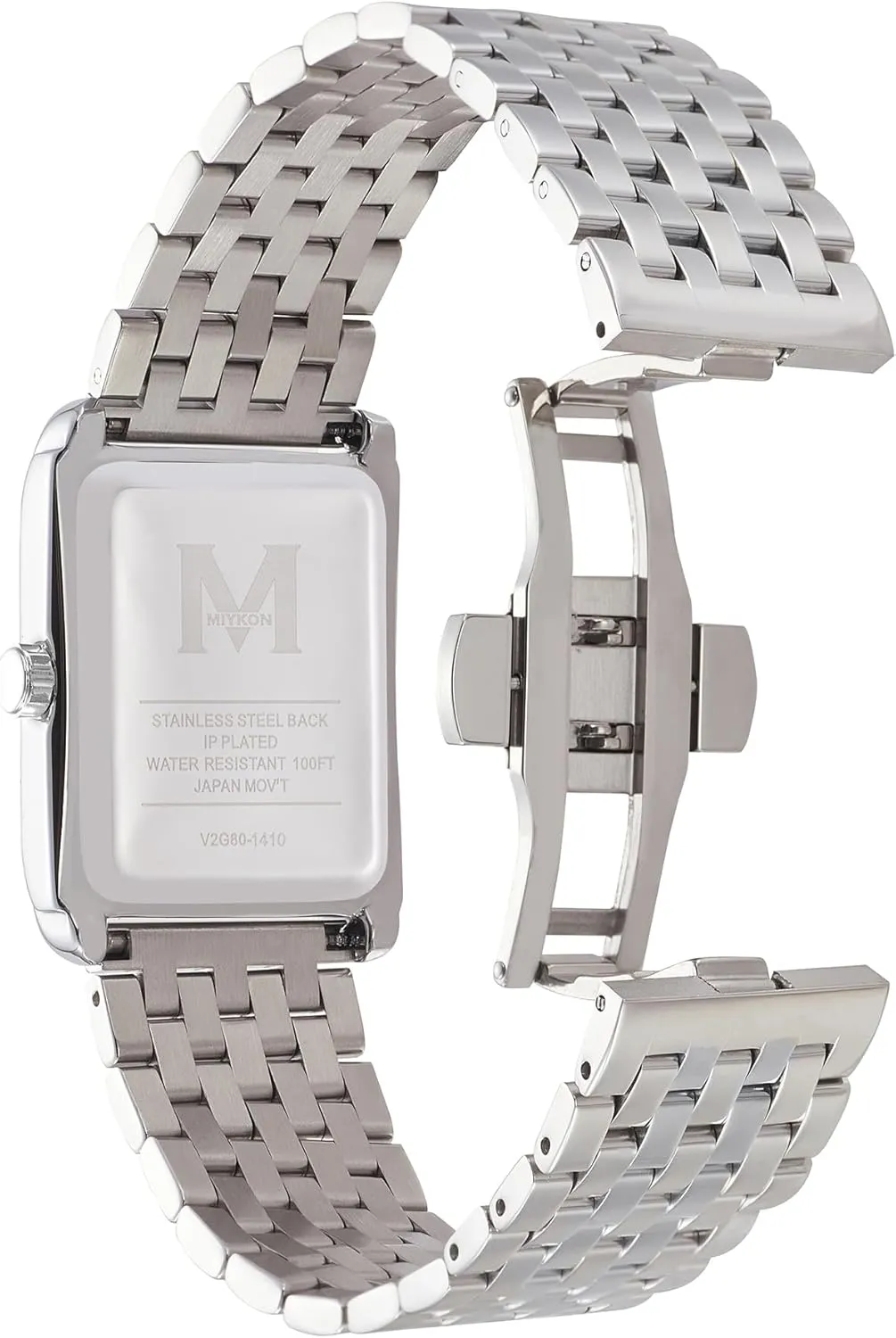 Miykon Vintage Watches for Men | Tank Square Mens Dress Watch with Ion Polished Solid Stainless Steel Bracelet | Scratch Resistant Glass, Japanese Quartz, 100ft Water Resistant