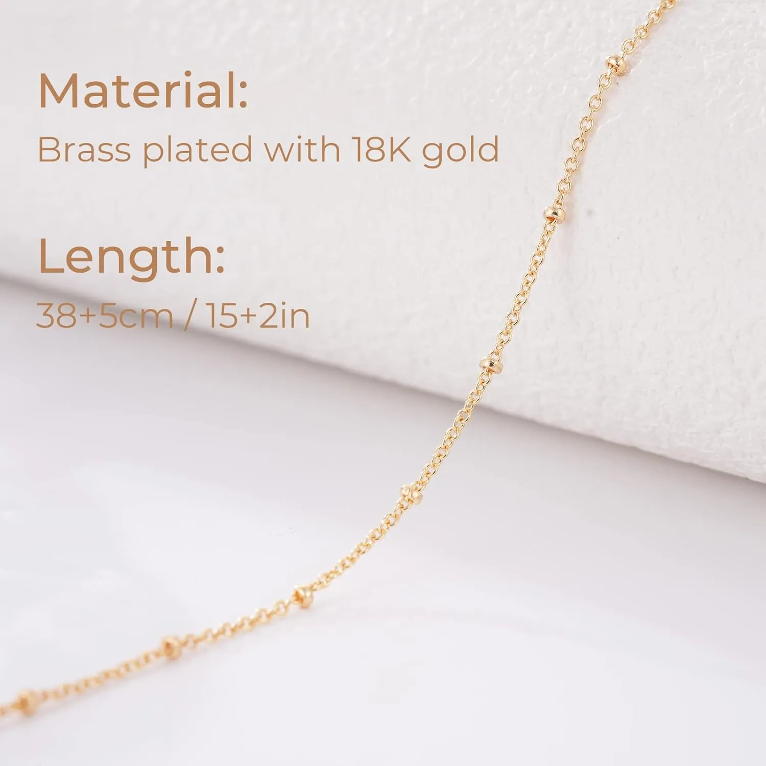 MJartoria Dainty Choker Necklace for Women 14K Gold Plated Minimalist Chain Choker Necklace Trendy Satellite Bead Choker Jewelry Gifts
