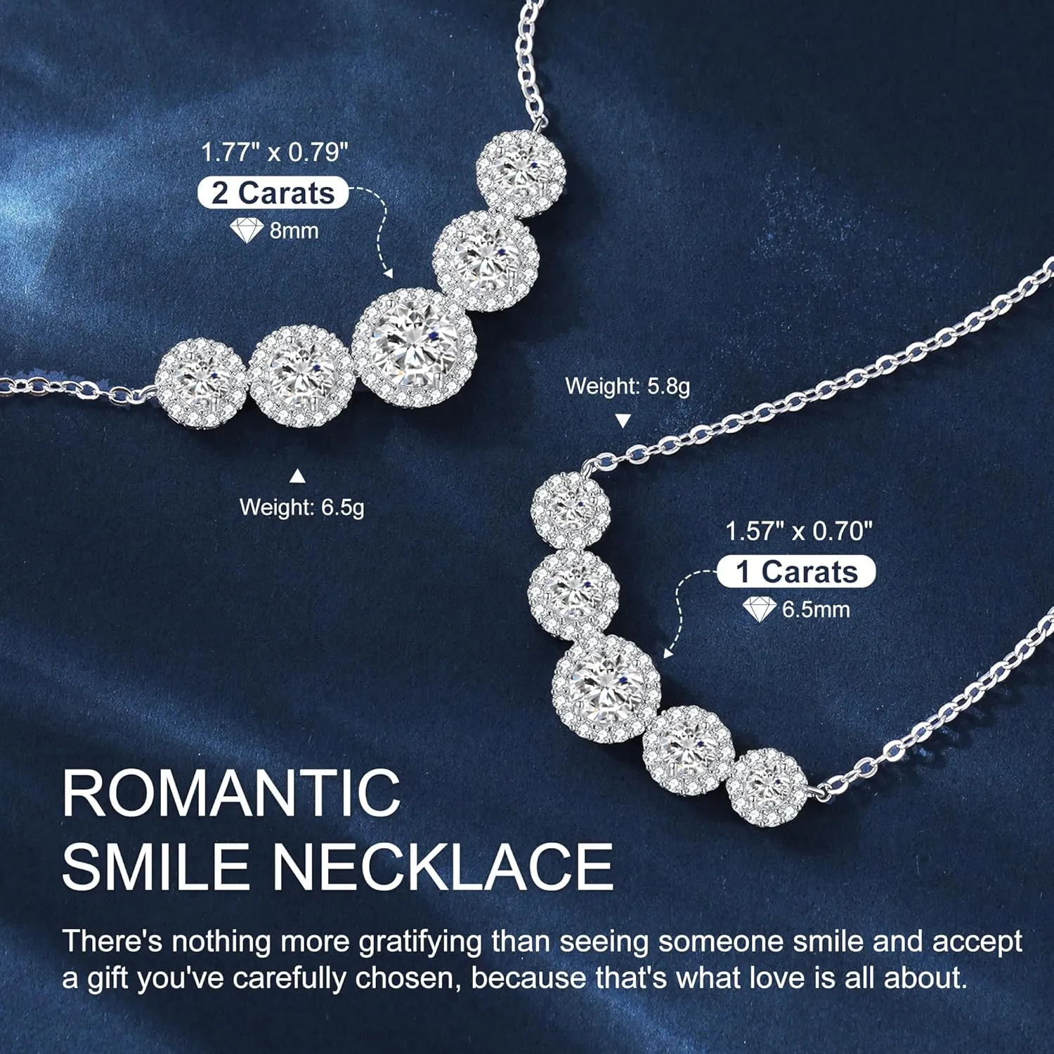Moissanite Necklace for Women, 1.7-7.6 Carat Heart Necklace Engraved 'I LOVE YOU' Gift for Wife, Wedding Anniversary Birthday Gifts for Women, Jewelry Gifts for Her Wife Mom Girlfriend Lady