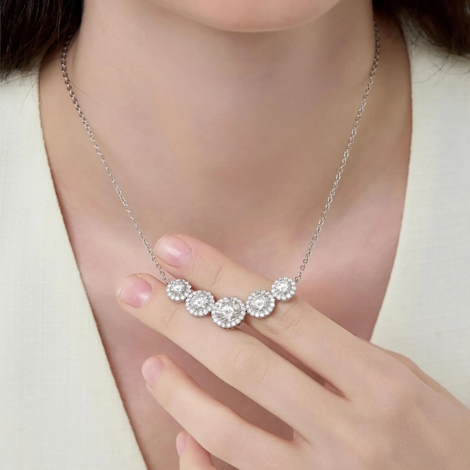 Moissanite Necklace for Women, 1.7-7.6 Carat Heart Necklace Engraved 'I LOVE YOU' Gift for Wife, Wedding Anniversary Birthday Gifts for Women, Jewelry Gifts for Her Wife Mom Girlfriend Lady