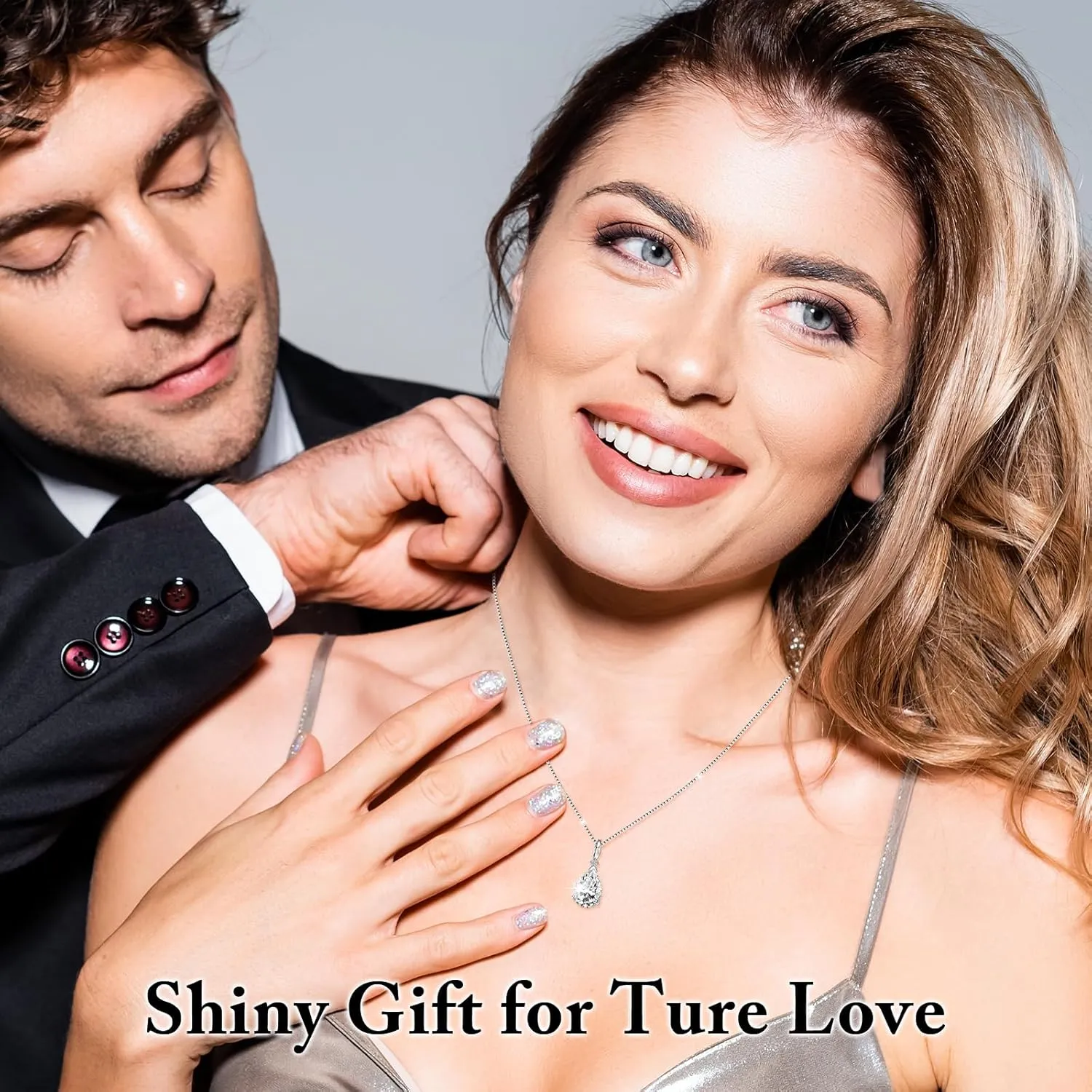 Moissanite Necklace for Women 925 Sterling Silver Teardrop Pendant 1.5/2/4 Carat Pear Cut D-Color VVS1 Moissanite Necklaces Jewelry Valentine Wedding Birthday Gifts for Her Wife Mom