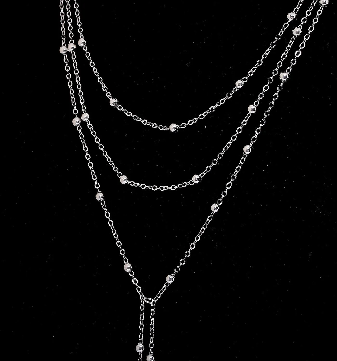 MOLOCH Layer Choker Long Chain Tassel Pendant Necklace Handmade Bead Station y Necklace Charm Chain Jewelry Necklace