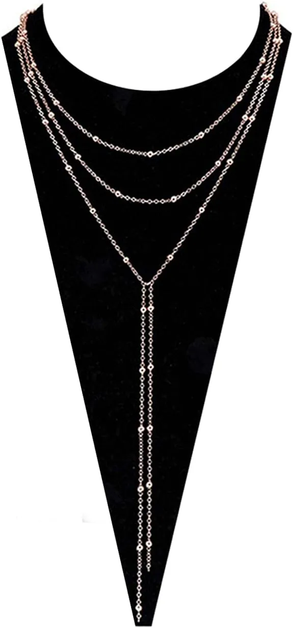 MOLOCH Layer Choker Long Chain Tassel Pendant Necklace Handmade Bead Station y Necklace Charm Chain Jewelry Necklace