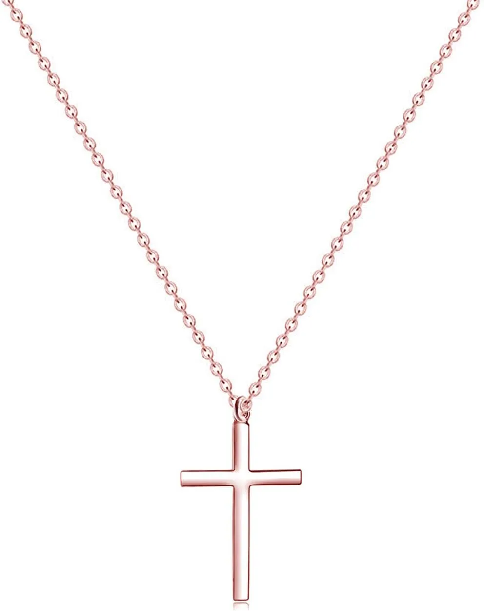 MOMOL Cross Necklace for Women 18K Gold Plated Stainless Steel Delicate Tiny Cross Pendant Necklace Christian Religious Necklace