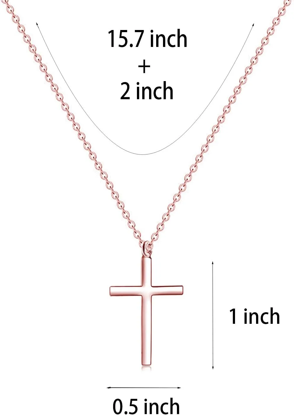 MOMOL Cross Necklace for Women 18K Gold Plated Stainless Steel Delicate Tiny Cross Pendant Necklace Christian Religious Necklace