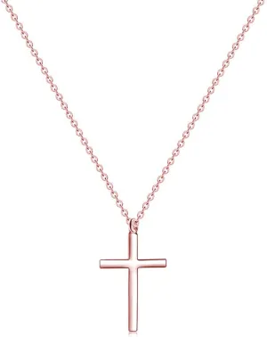 MOMOL Cross Necklace for Women 18K Gold Plated Stainless Steel Delicate Tiny Cross Pendant Necklace Christian Religious Necklace
