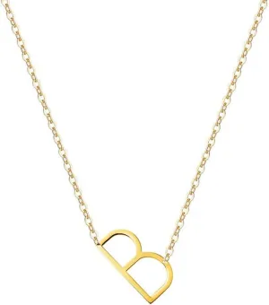 MOMOL Sideways Initial Necklace 18K Gold Plated Stainless Steel Tiny Initial Necklace Dainty Personalized Letter Necklace Delicate Small Monogram Name Necklace for Women