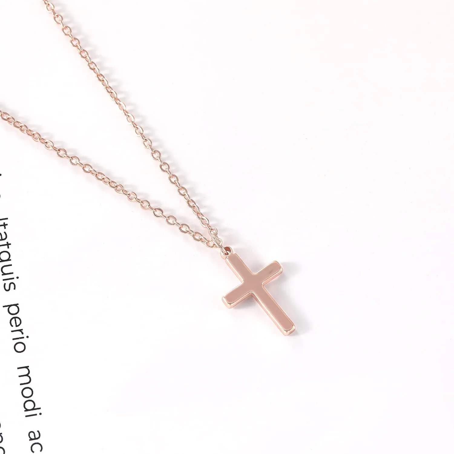 Moodear Cross Necklace for Women - Dainty 14K Gold Plated/Sterling Silver/Rose Gold Layered Cross Pendant Simple Cute Necklaces for Women Trendy Jewelry Gifts