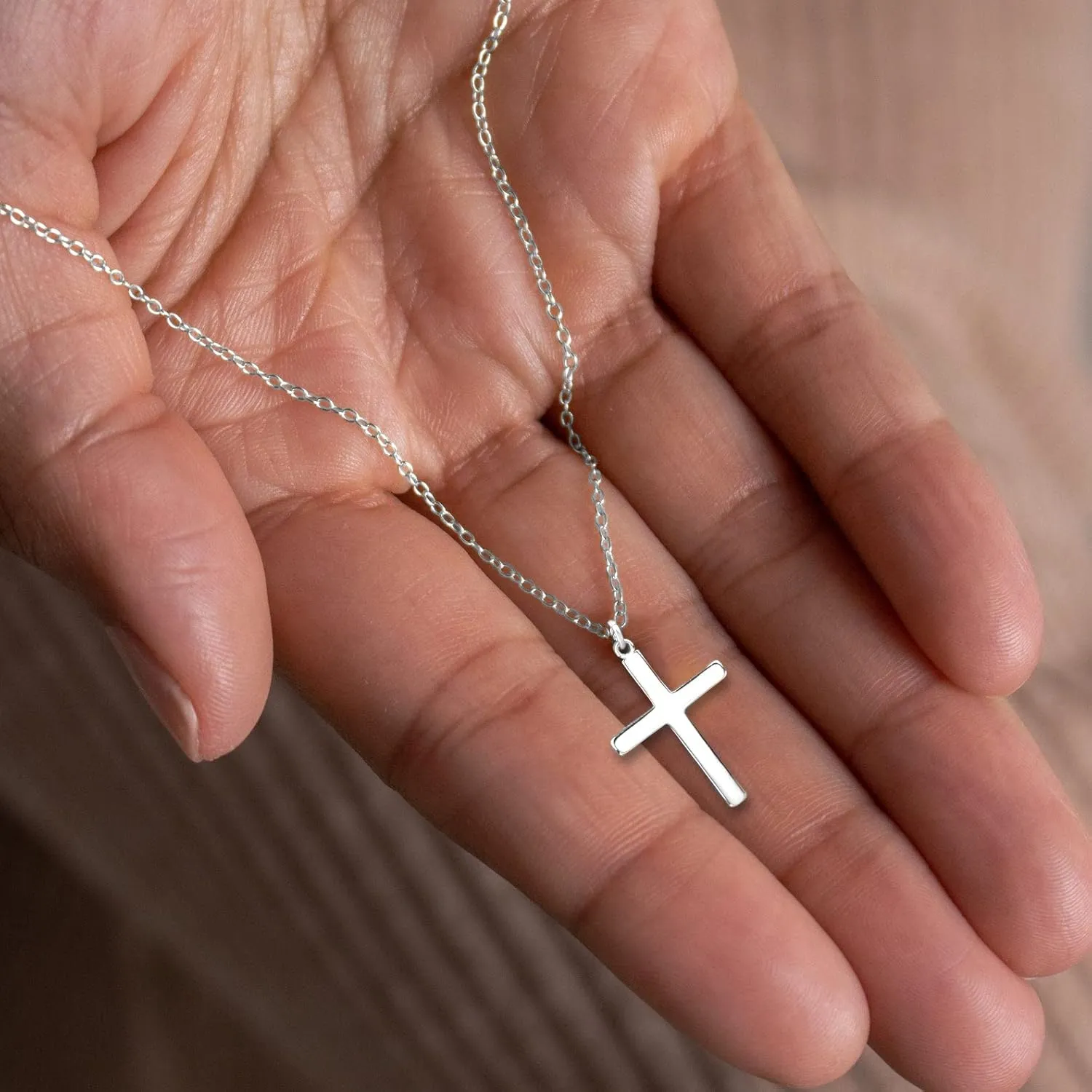 Moodear Fathers Day Gifts Cross Necklace for Women - Dainty 14K Gold Plated/Sterling Silver/Rose Gold Layered Cross Pendant Simple Cute Necklaces for Women Trendy Jewelry Gifts