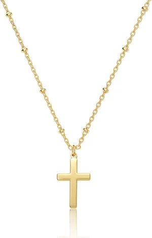 Moodear Mother's Day Gift Cross Necklace for Women - Dainty 925 Sterling Silver/Gold Plated Layered Cross Pendant Simple Small Necklaces for Women Trendy Jewelry Gifts