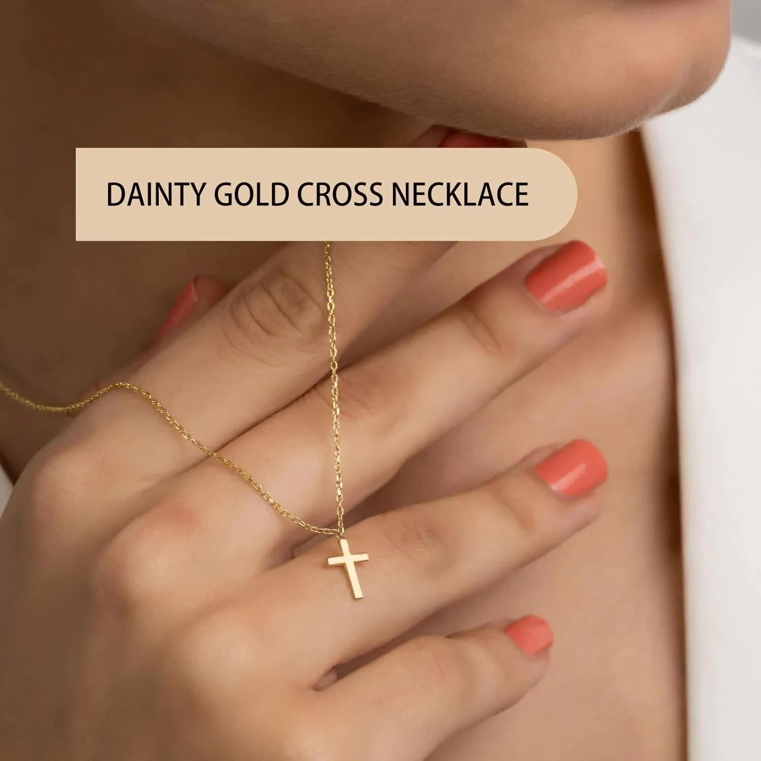 Moodear Mothers Day Gifts Cross Necklace for Women - Dainty 14K Gold Plated/Sterling Silver/Rose Gold Layered Cross Pendant Simple Cute Necklaces for Women Trendy Jewelry Gifts