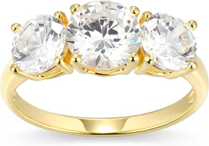 MORGAN & PAIGE .925 Sterling Silver Engagement Rings for Women - Promise Ring Prong-Set Three Stone Cubic Zirconia Ring or Genuine Garnet Ring, Wedding Bands for Women Sterling Silver Rings Size 5-9
