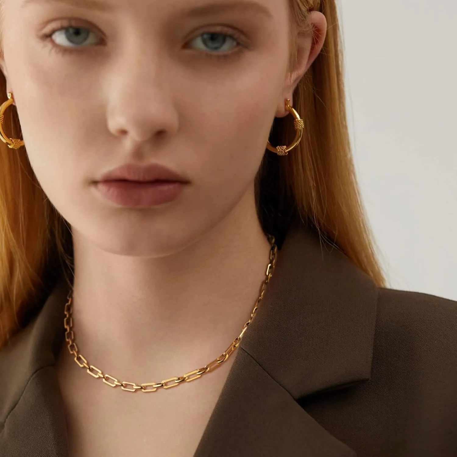 MTMY Gold Choker Necklace,18K Gold Plated Dainty Chain Choker Necklace Delicate Fashion Choker Necklace Jewelry for Women