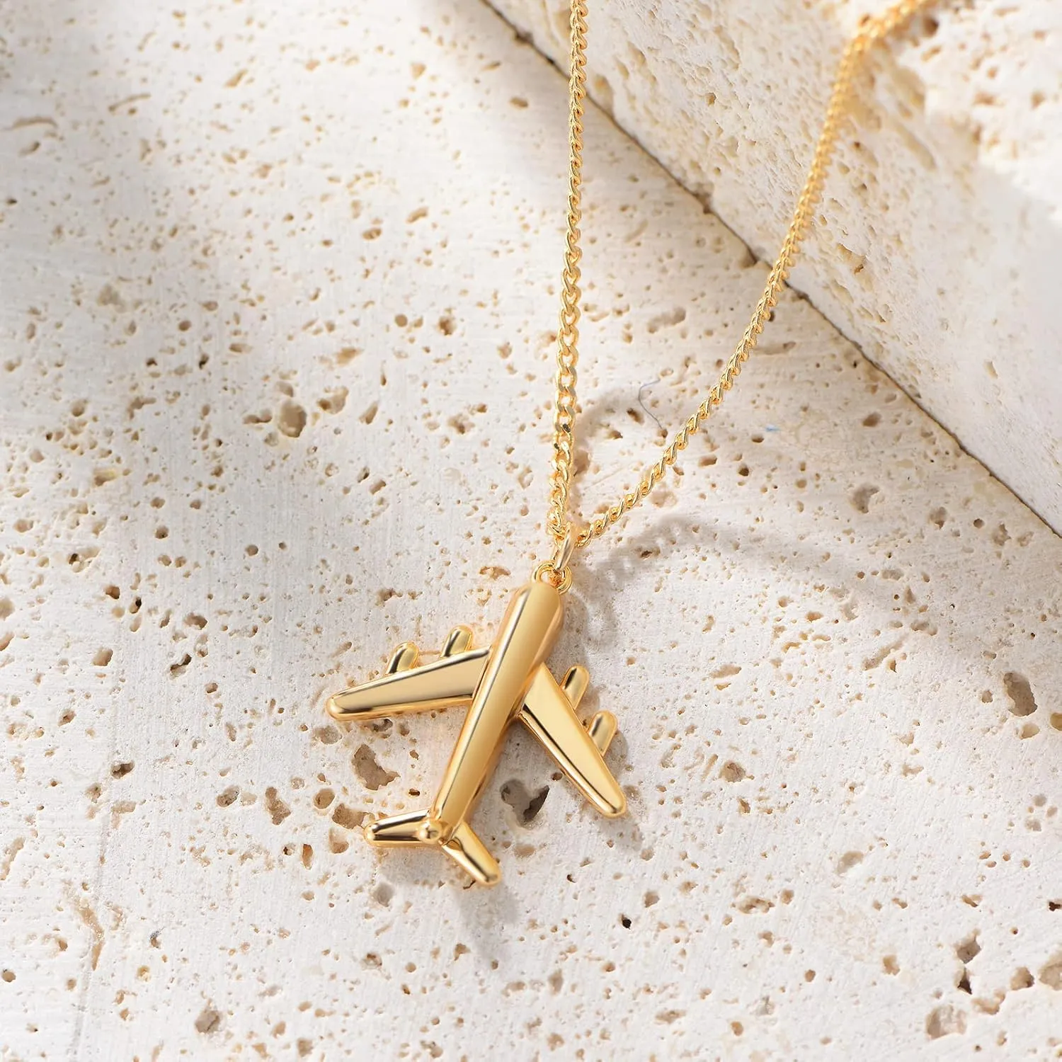 MTMY Gold Pendant Necklace for Women 14K Gold Plated Dainty Gold Necklace Simple Delicate Jewelry