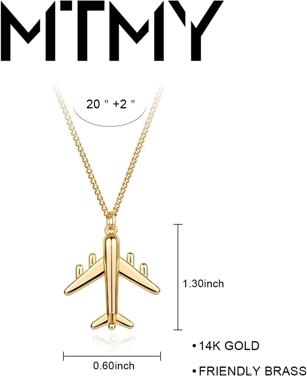 MTMY Gold Pendant Necklace for Women 14K Gold Plated Dainty Gold Necklace Simple Delicate Jewelry