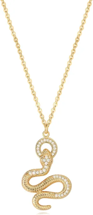 MTMY Gold Pendant Necklace for Women 14K Gold Plated Snake/Butterfly/Bee/Hummingbird Animal Necklace Dainty Necklace Simple Delicate Jewelry