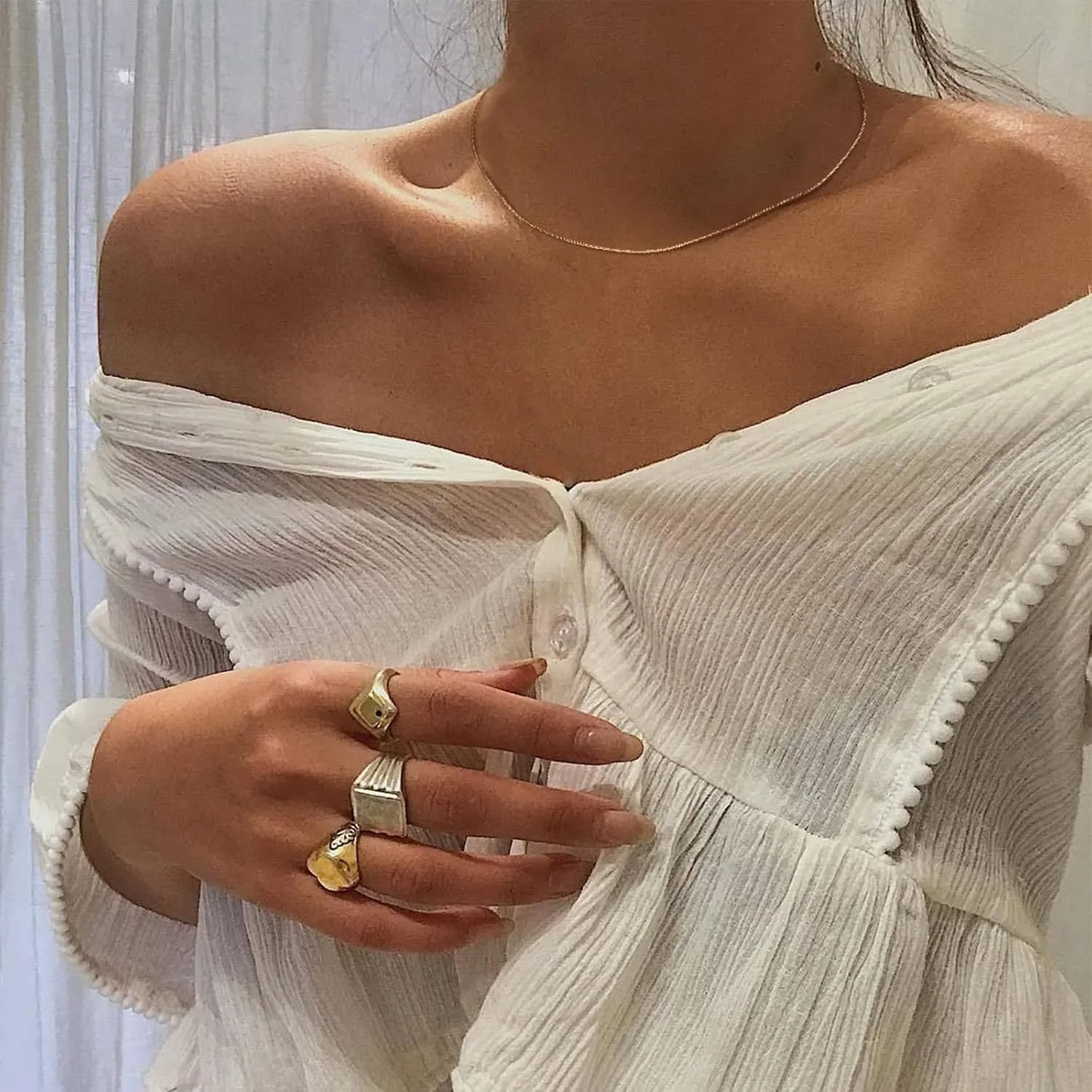 MTMY Gold Snake Chain Choker Necklace,18K Gold Plated Dainty Herringbone Necklace Delicate Fashion Choker Necklace Jewelry for Women