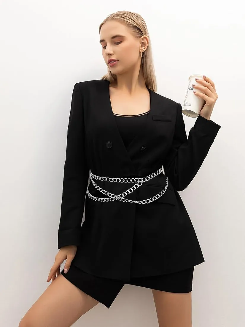 MultiLayer Metal Waist Chain Belly Waist Chain Punk Body Chain for Women and Girls