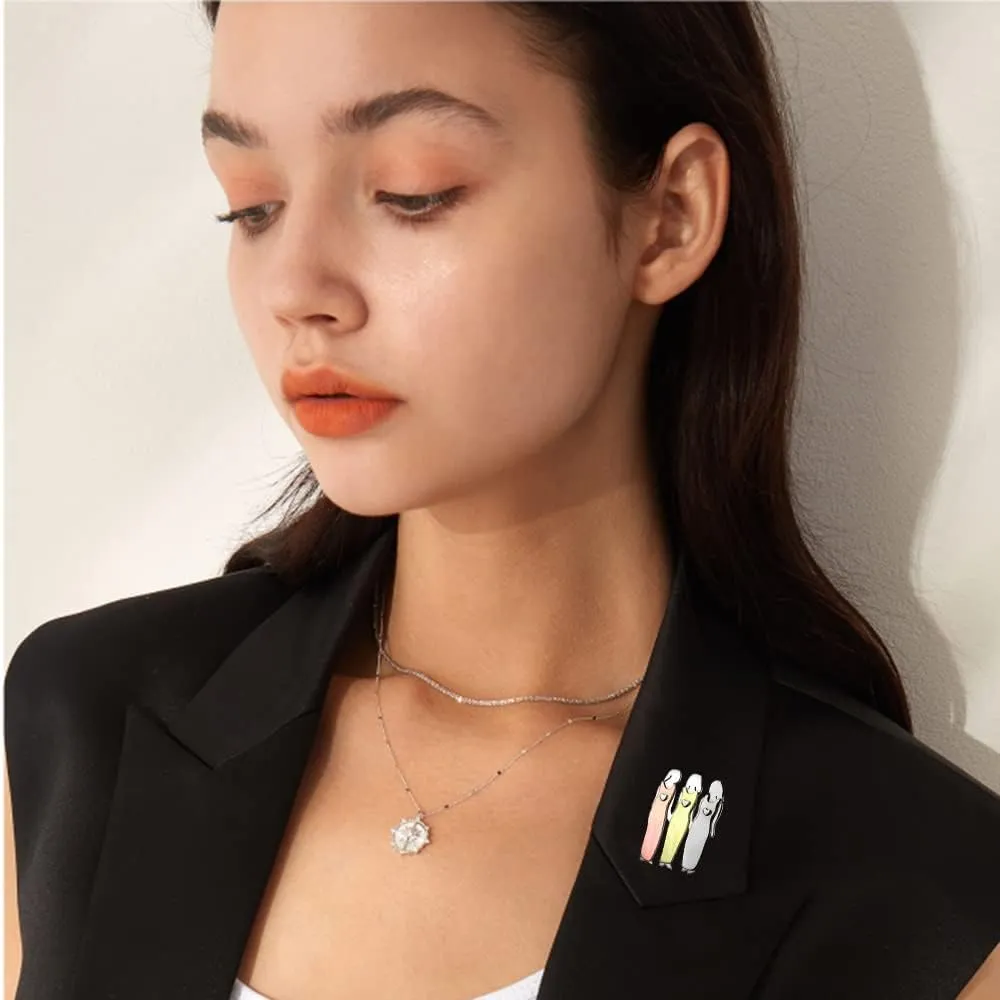 My Beautiful Sisters Brooch Pins for Women Girls Fashion Brooch Lapel Pins Dainty Elegant Dress Accessories Promise Statement Jewelry for Hat Bag Suit Tie Gift Birthday To My Bestie Best Friends Family Girls Daughters Brooches