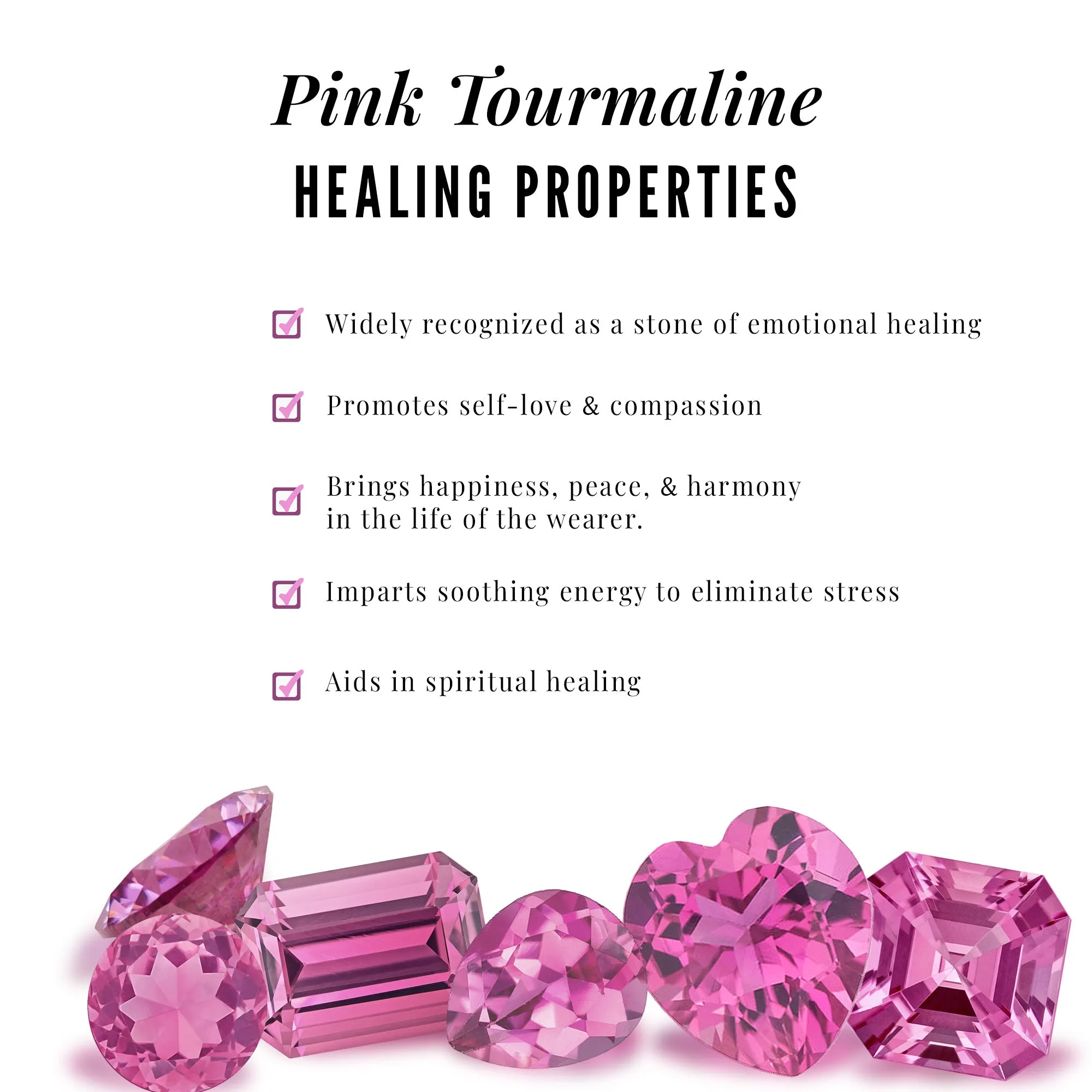 Natural Pink Tourmaline Wide Half Eternity Ring with Diamond