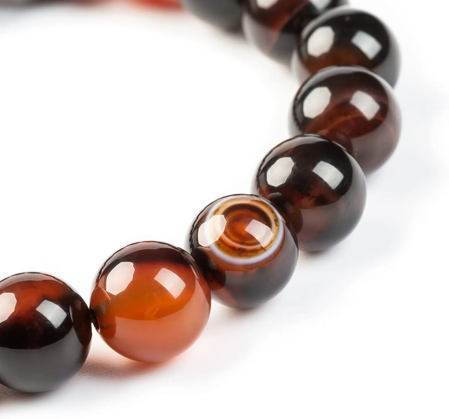 Natural Stretch Gemstone Crystal Bead Bracelet, Healing Stone Beaded Tiger Eye Bracelets for Women Men Gifts (Unisex)