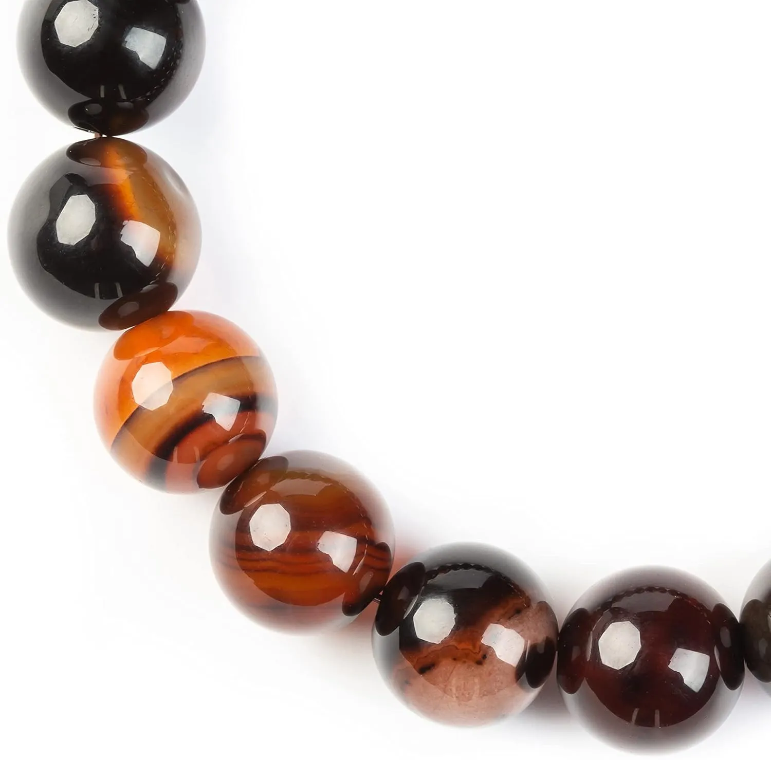 Natural Stretch Gemstone Crystal Bead Bracelet, Healing Stone Beaded Tiger Eye Bracelets for Women Men Gifts (Unisex)