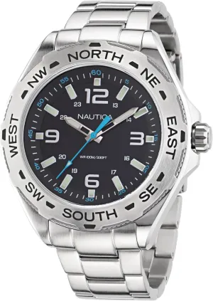 Nautica Men's NAPCWS301 Clearwater Beach Recycled (85%) Stainless Steel Bracelet Watch