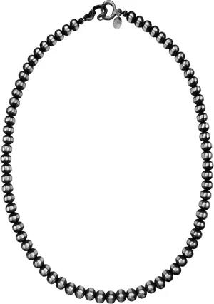Navajo Pearls Necklace  3mm Beaded Necklace  925 Sterling Silver  Sterling Silver Beads Necklace (18, Round)