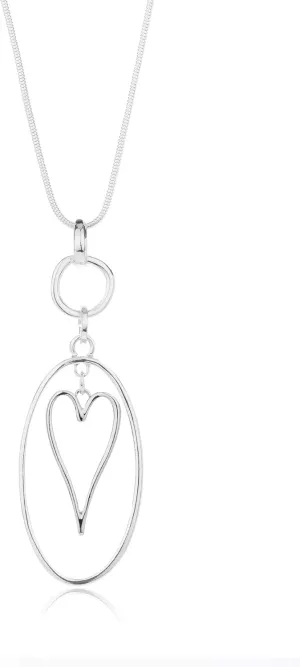Necklaces for Women Heart Pendant Long Sweater Layered Y Statement Lariat Silver Rose Gold Chain Necklace with Gifts Box
