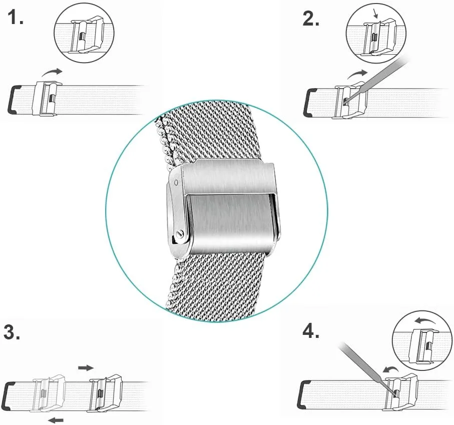 NELUMBO Stainless Steel Watch Band for Mens Women Quick Release Adjustable Watch Straps Thick Heavy Duty Metal Bracelet with Safty Clasp 16mm 18mm 20mm 22mm