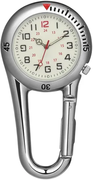 NICERIO Clip-on Fob Watch,Night Light Alloy Watch Ideal for Doctors Nurses Rock Climbing Mountaineering (White)