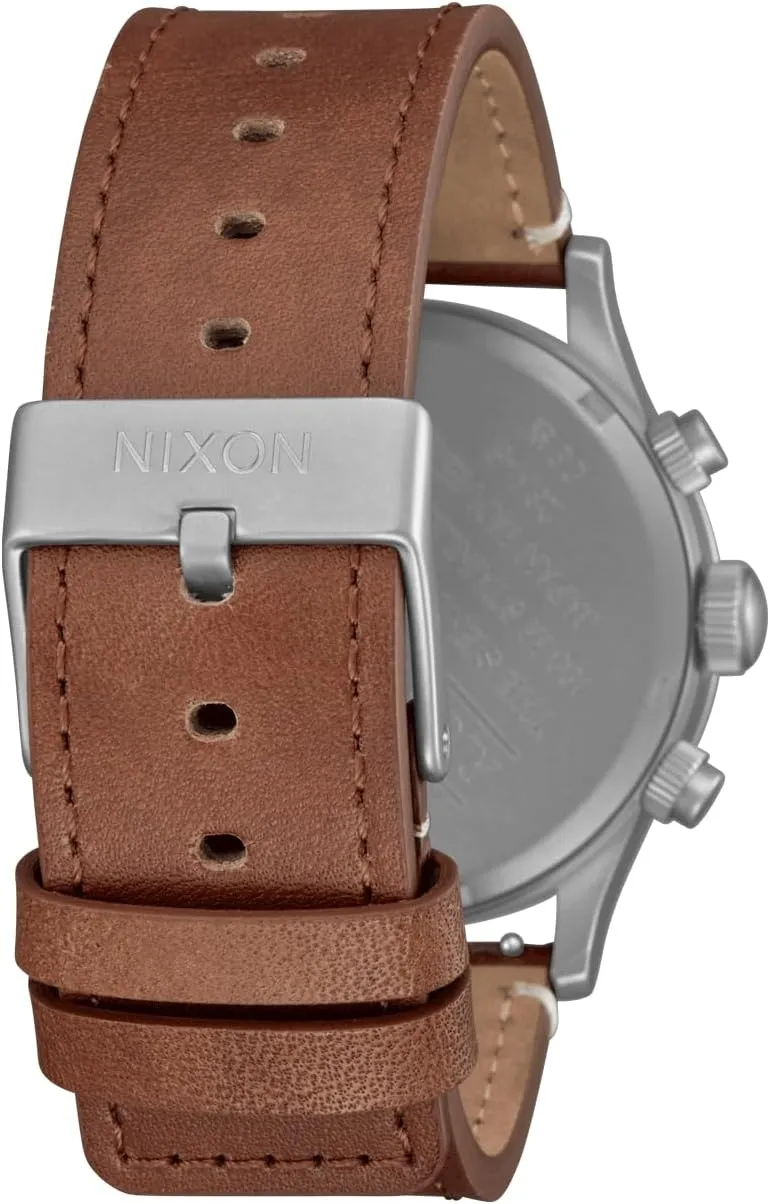 NIXON Sentry Chrono Leather A1391-100m Water Resistant Men's Analog Chronograph Watch (42mm Watch Face, 23mm Leather Band)