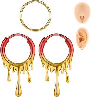 Nose Rings Hoops Surgical Steel Septum Ring Piercing Jewelry for Women Men Septum Hoop Triple/Chain/CZ Hoop Hinged Septum Helix Conch Cartilage Daith Tragus Piercing Jewelry