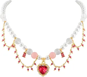 Old Money Coquette Aesthetic Faux Pearl Black Ribbon Bow Choker Necklace Costume Jewelry for Women