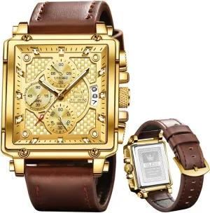OLEVS Stylish Wrist Watch for Men,Silicone Strap Men Watches,Pro Diver Stainless Steel Chronograph Watch,Waterproof Date Dress Watch for Man,Large Face Male Watch