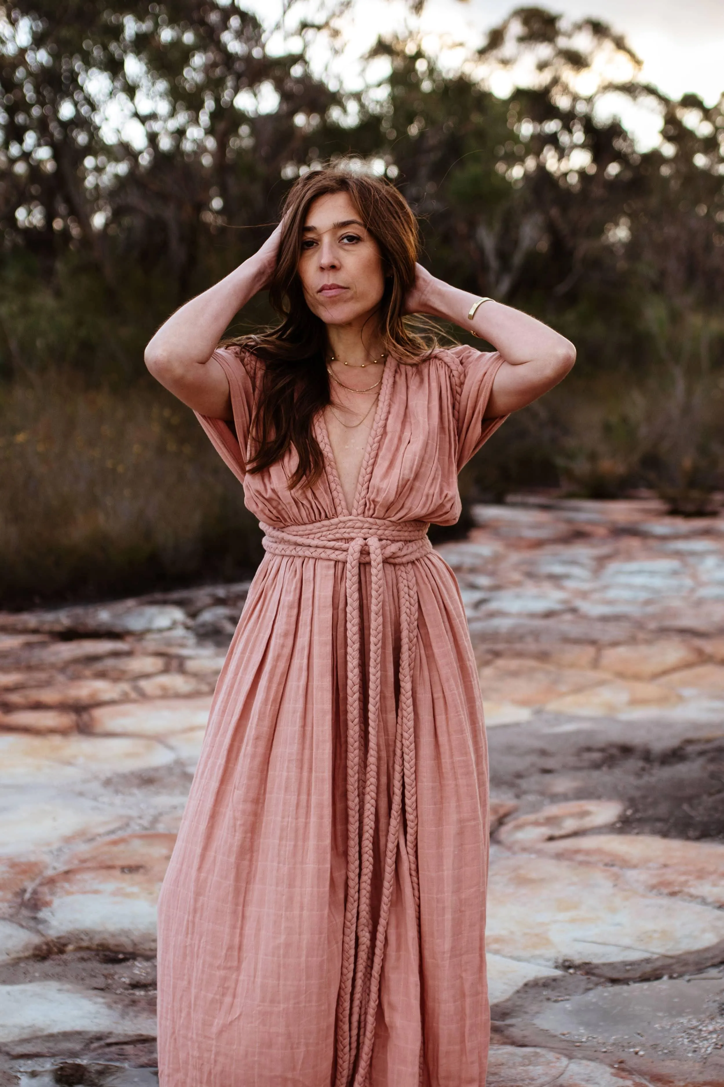 Ophelia Maxi Dress - Salmon Pink